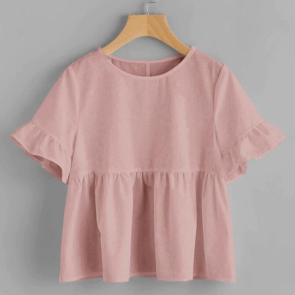 light pink blouse